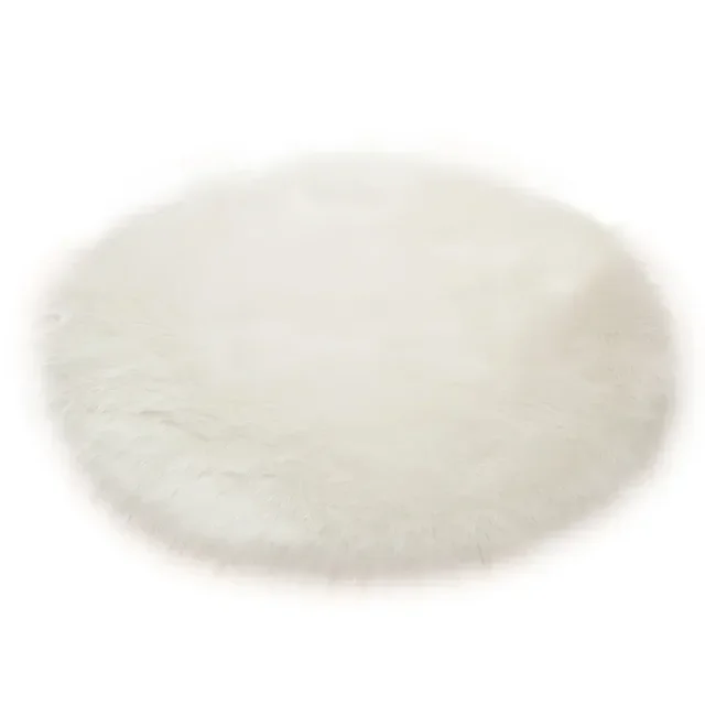 Long Plush Round Carpet Imitation Wool Solid Color Simple 2