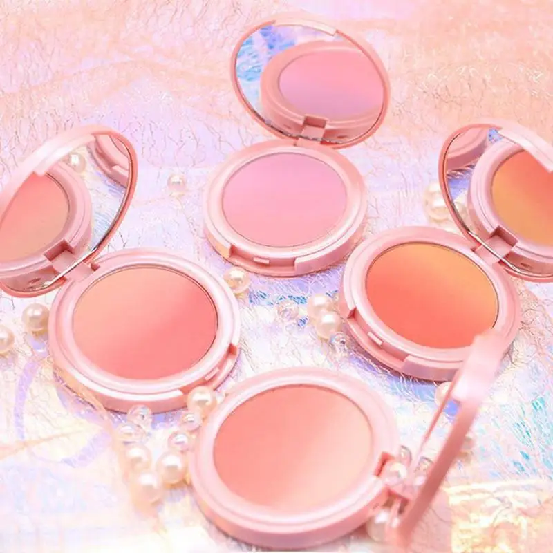 Blush Makeup Palette Mineral Powder Rouge Lasting Natural Cream Cheek Tint Orange Peach Pink Blush Women Cosmetic