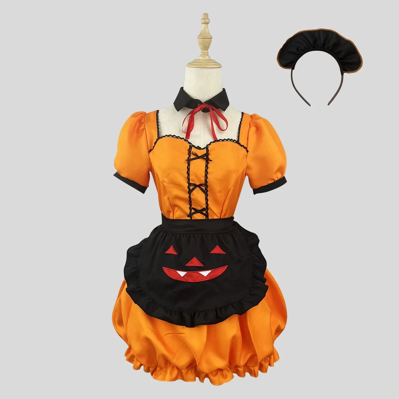 

Halloween Pumpkin Maid Dress Lolita Cute Style Kawaii Role Play Costumes Gothic Lolita Skirt Anime Cosplay Restaurant Uniform