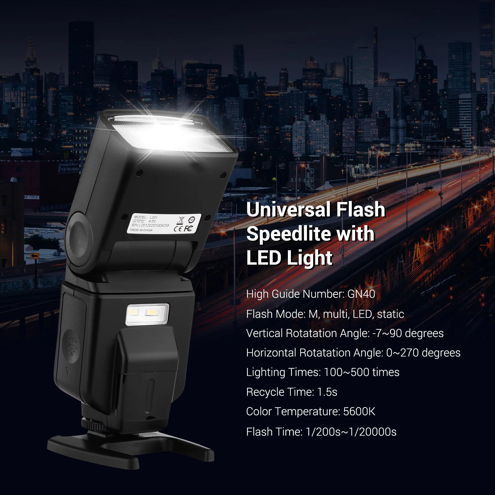 On Camera Flash Andoer Universal Flash Speedlite GN40 LED Fill Light Bracket Canon Nikon Olympus Pentax DSLR Cameras on camera flash camera flash