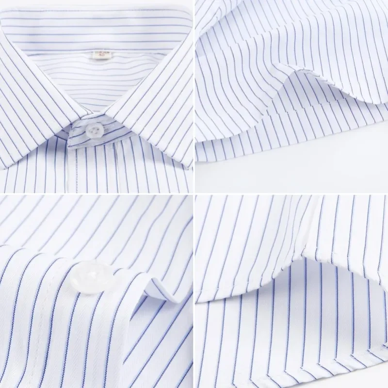 New Men's Fashion Short Sleeve Cotton Business Formal Shirt White Classic Social Casual Slim Shirt Large Size 8XL 6