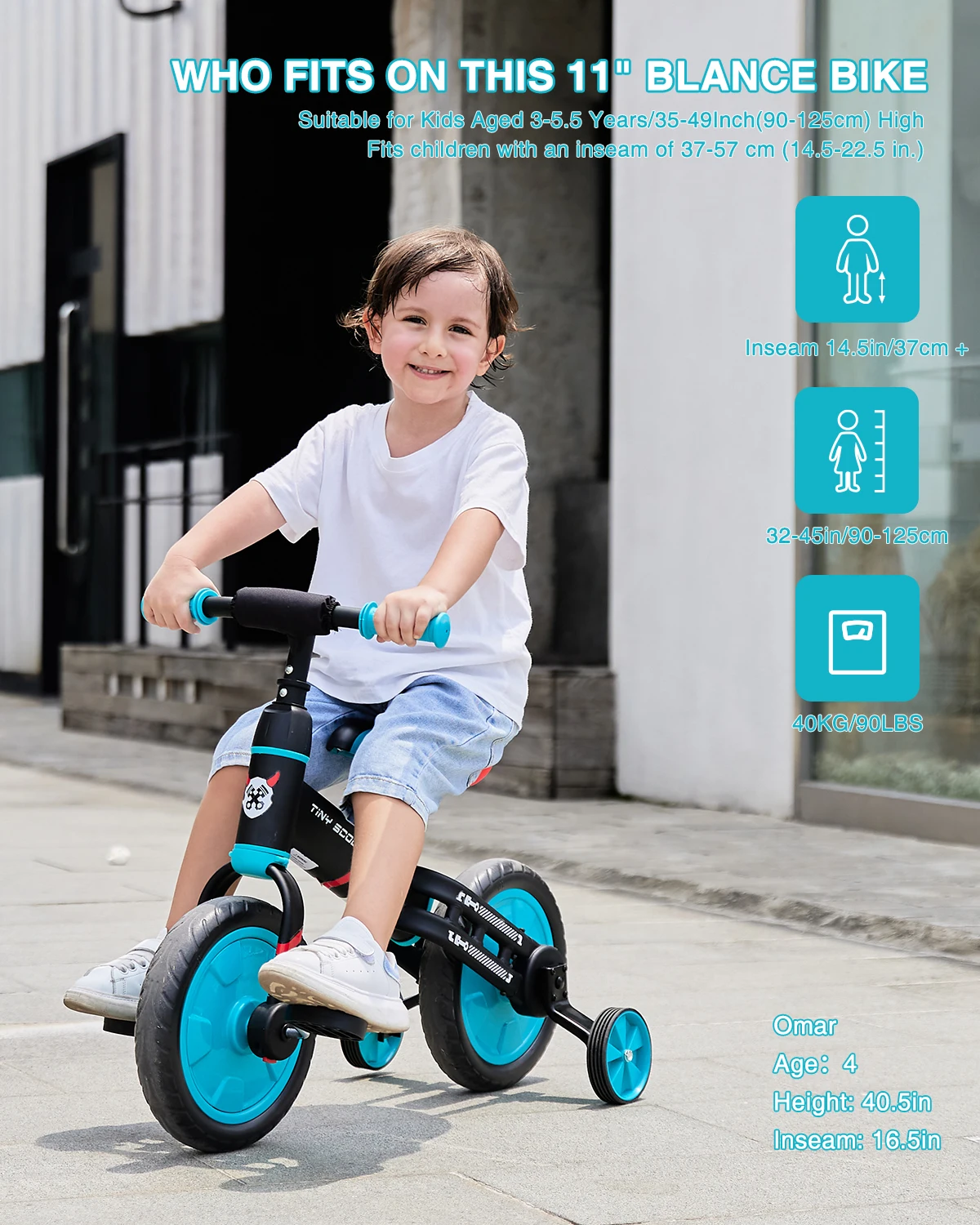 UBRAVOO Tiny Scout Balance Bike 3 4 5 Years , 4-in-1 with Optional Support Wheels and Pedals, Saddle Height Adjustable,JL102 4