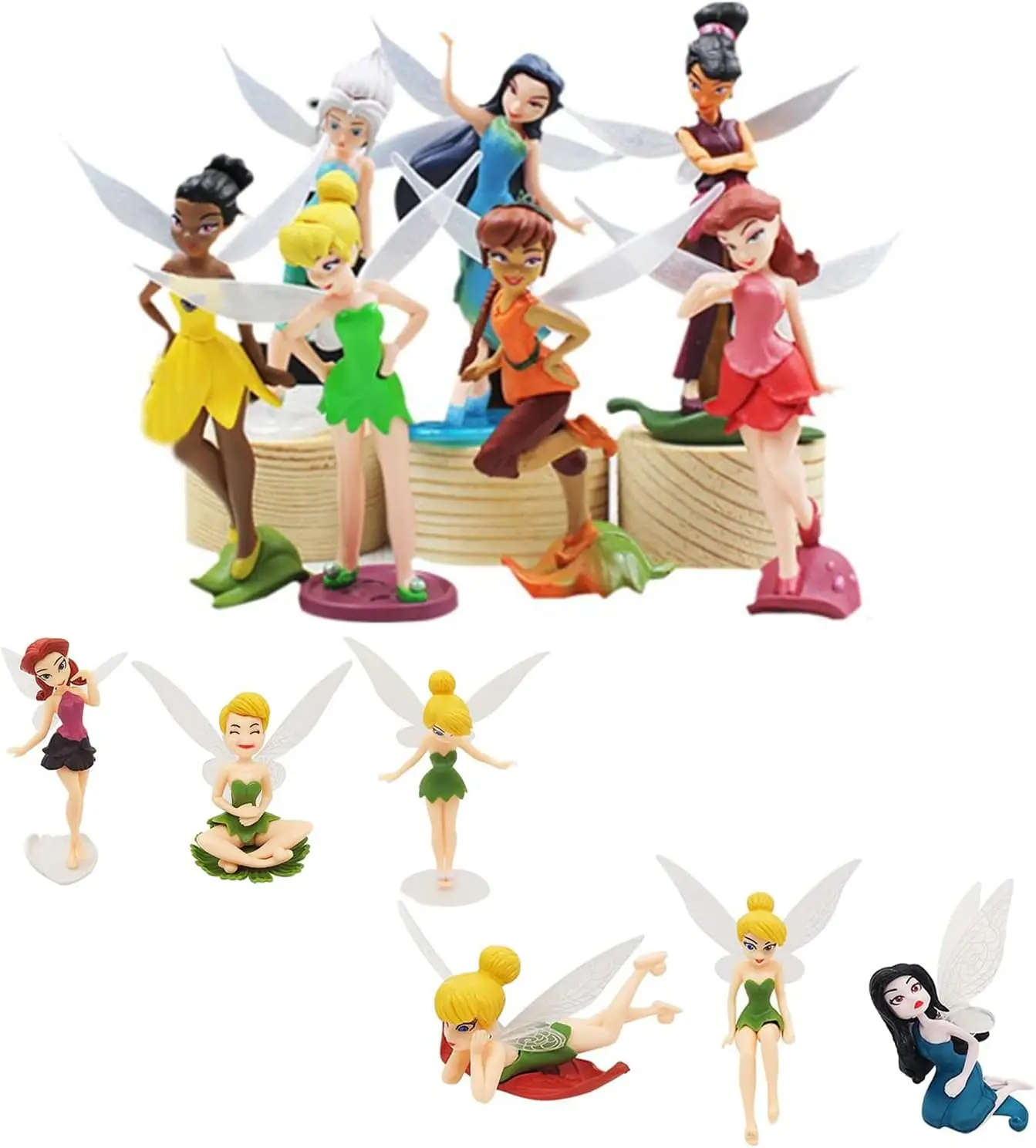 

13PCS Cute Flower Girl Miniature Figurines for Garden Flower Pot Dollhouse Decoration