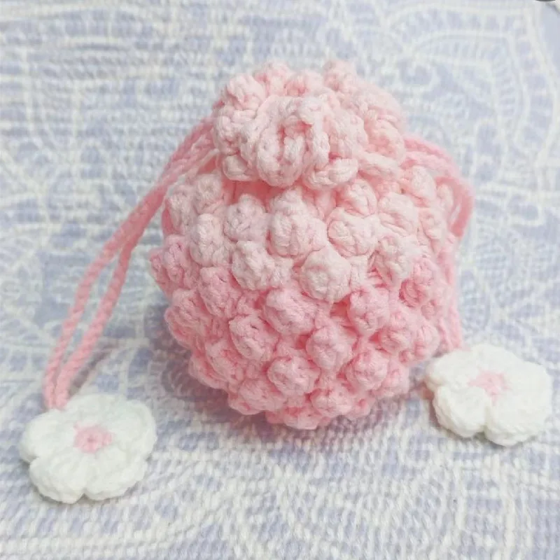 2pcs/quisite and cute earphone bag, strawberry Bluetooth bag, key bag, card bag, hand woven cuff bag, convenient and easy to use