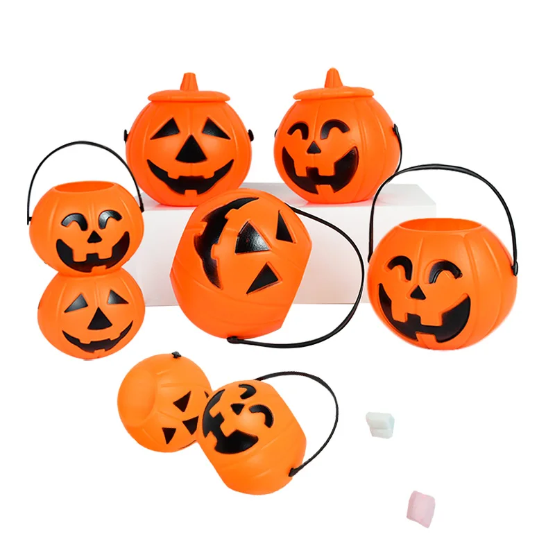 1/3Pcs Halloween Pumpkin Bucket Trick Or Treat Candy Holder Basket For Kids Halloween Party Home Decor Props DIY Pumpkin Lights