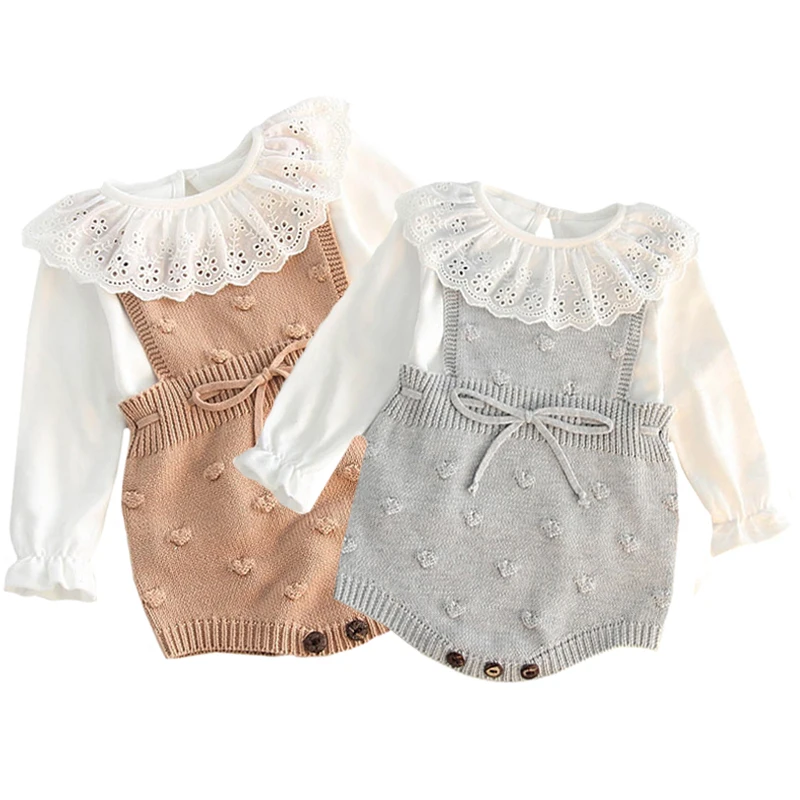 Outono do Bebê de Malha para Meninos Macacão da Criança Roupas de Bebê Macacão de Malha de lã do Bebê Meninas Recém-nascidos Macacão 2 Online shopping