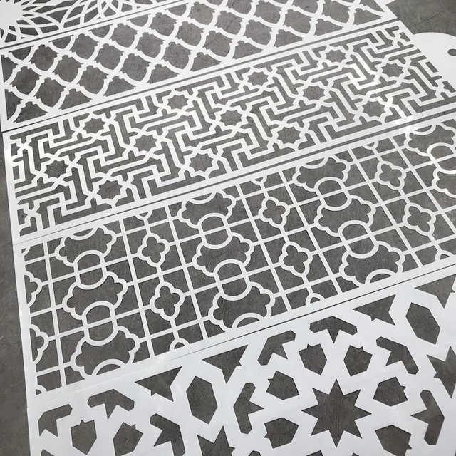 Új 8Db/Set Retro Totem Torta Csipke Sablon Művészeti Dekoráció Pad Sztrájkos Sütőszerszám Vízálló Anyag Újrafelhasználás - Image 5