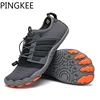 PINGKEE Unisex Air Mesh Upper Wading Beach Drainage Barefoot Diving Water Lace Lock Aqua Fitness Swimming Shoes For Men Women 1