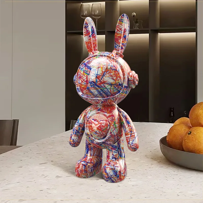 

Love Rabbit Lyon Decoration 30CM Jewelry Living Room Wine Cabinet Decoration Luxury Office Table Resin Decoration