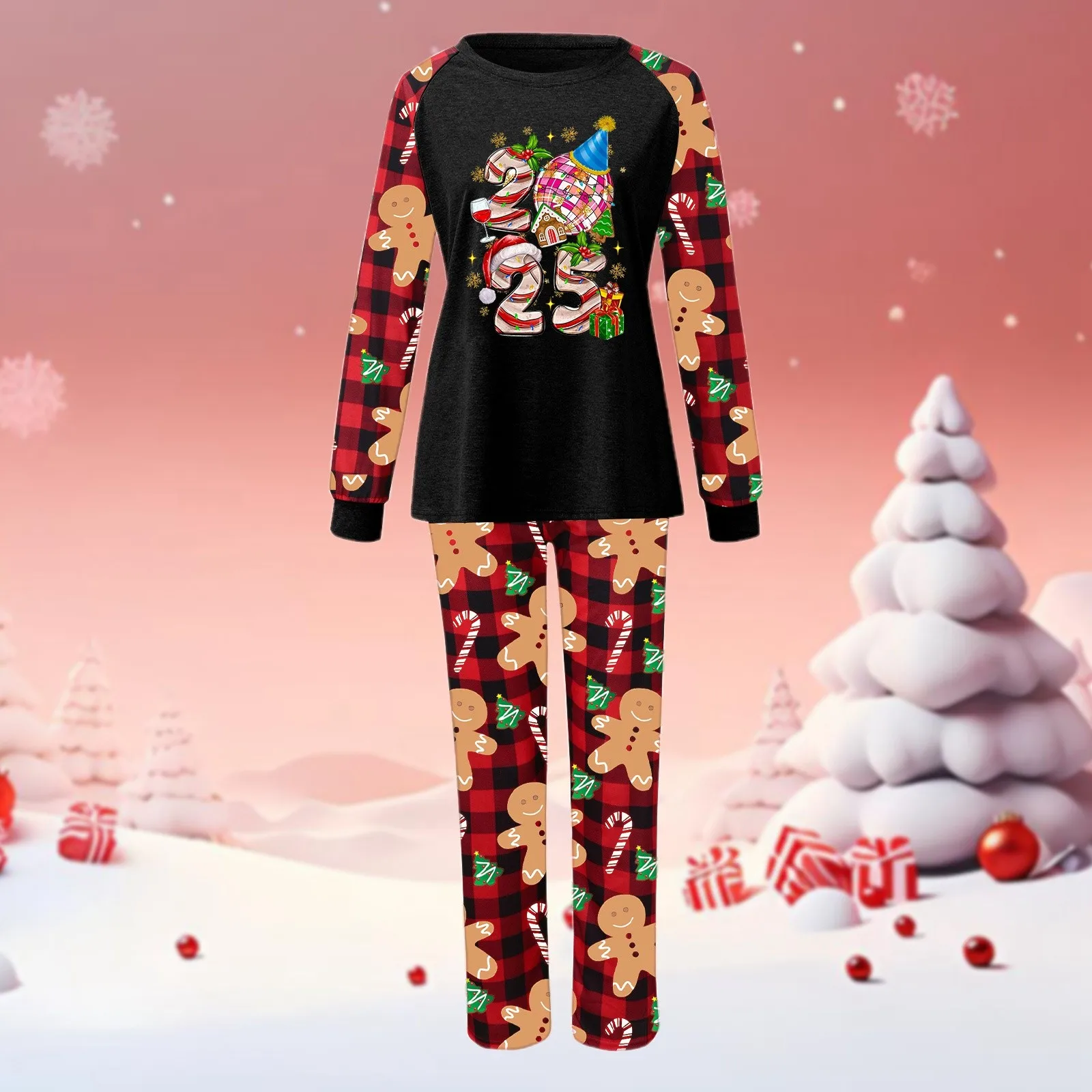 thumbnail image 1 of 2024 Nueva mamá, hija, papá, hijo, conjuntos familiares a juego, mameluco para bebé, pijamas navideños, conjunto de ropa de dormir suave y linda, pijamas cálidos, 1 of 5