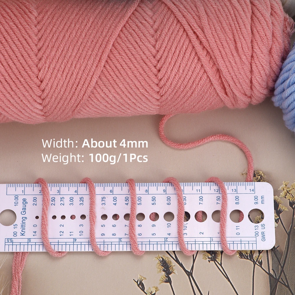 1Pcs Worsted Cotton Yarn - 8 Skeins, 100g/3.52oz, Crocheting/Knitting Medium Roving for Scarves, Hats, Sweaters,Gloves,Socks,etc 4
