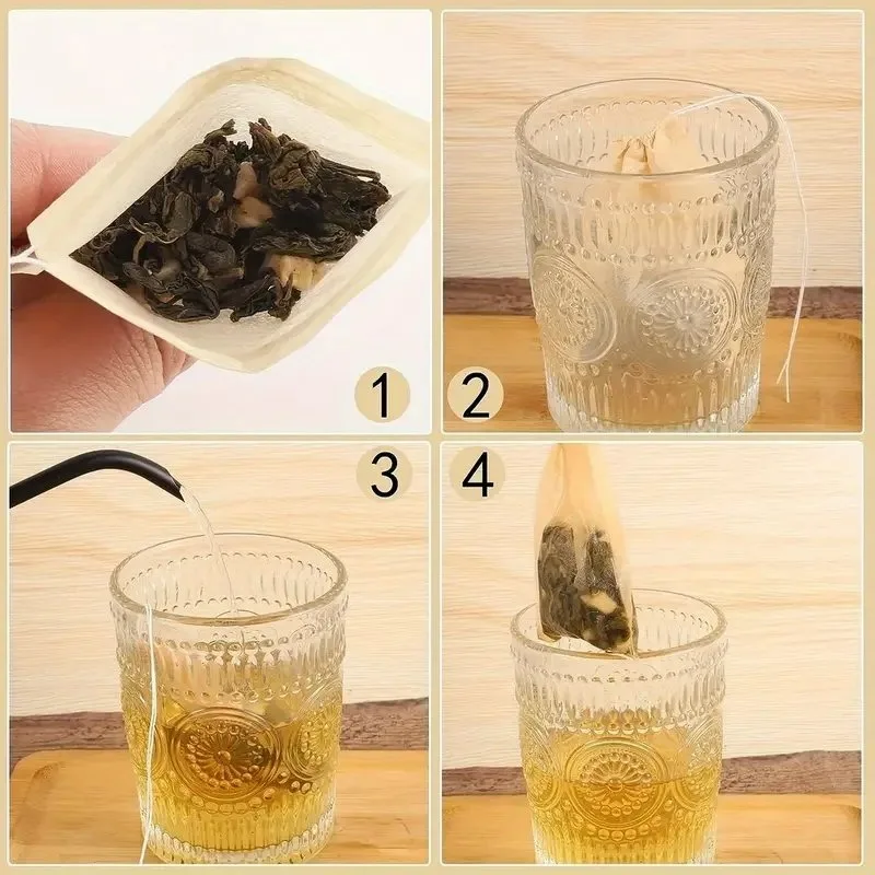 Disposable Bags Drawstring Coffee Filter Paper Bag Empty Loose Tea Infuser Sachets Kitchen Teabag For Spice Drinkware_voghion.com