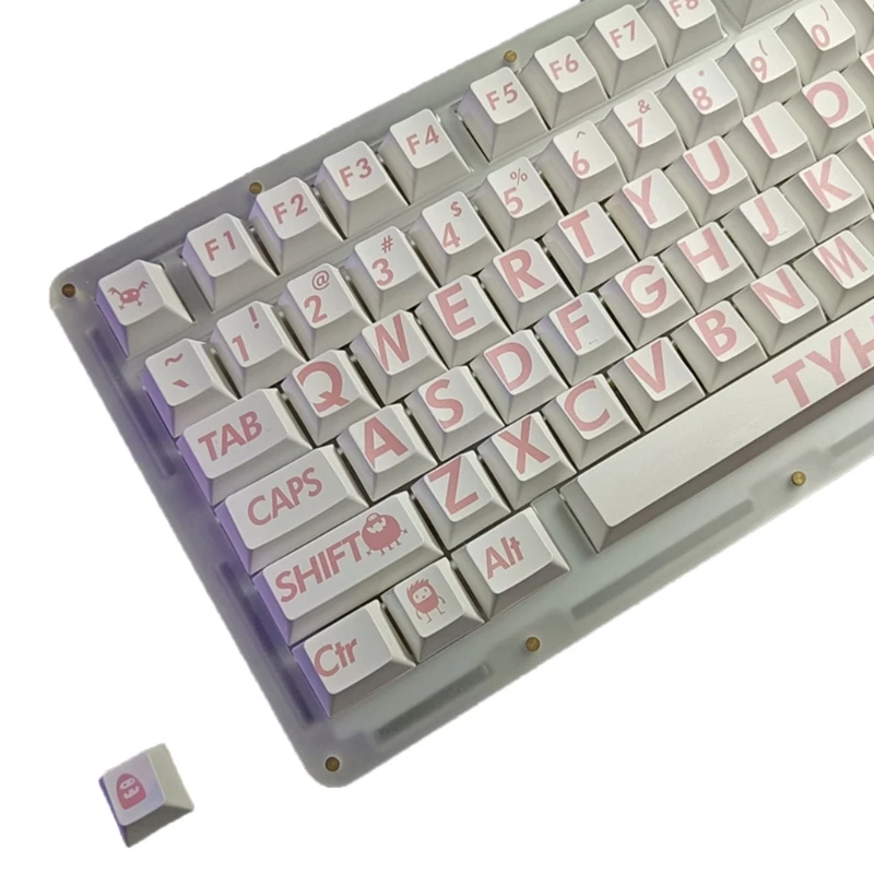 

132Keys Big Letter Keycap For Mx Mechanical Keyboard Vibrant Pink Color Drop Shipping