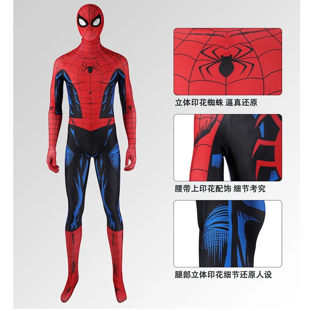 Spider Men Ps5 Vintage Comic Book Suit Cosplay Costume Superhero Jumpsuit  Halloween Comic-con Props Bodysuit Gifts Adult X-mas - AliExpress
