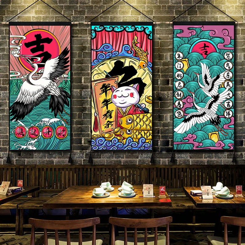 

Японские Висячие свитки кухня изакая спальня постер художественная живопись гостиная домашний декор живопись