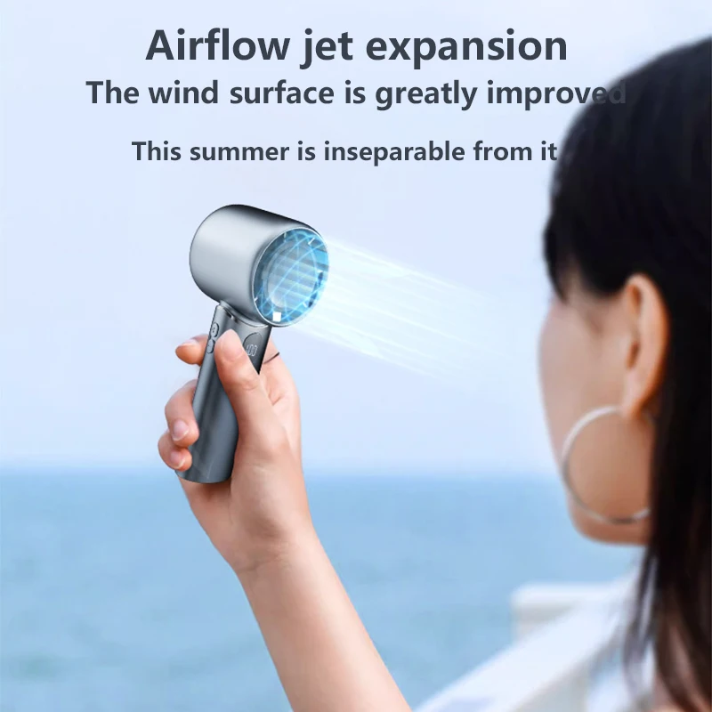 New Electric Fan Technology Display 8000mah Wireless Portable Air Circulator Fan Desktop Air Cooling Cooler Quiet Fan 2025