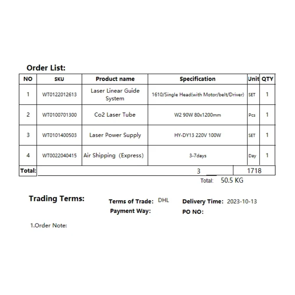 

Linear Guider Rails Laser Tube and Laser Power Supply