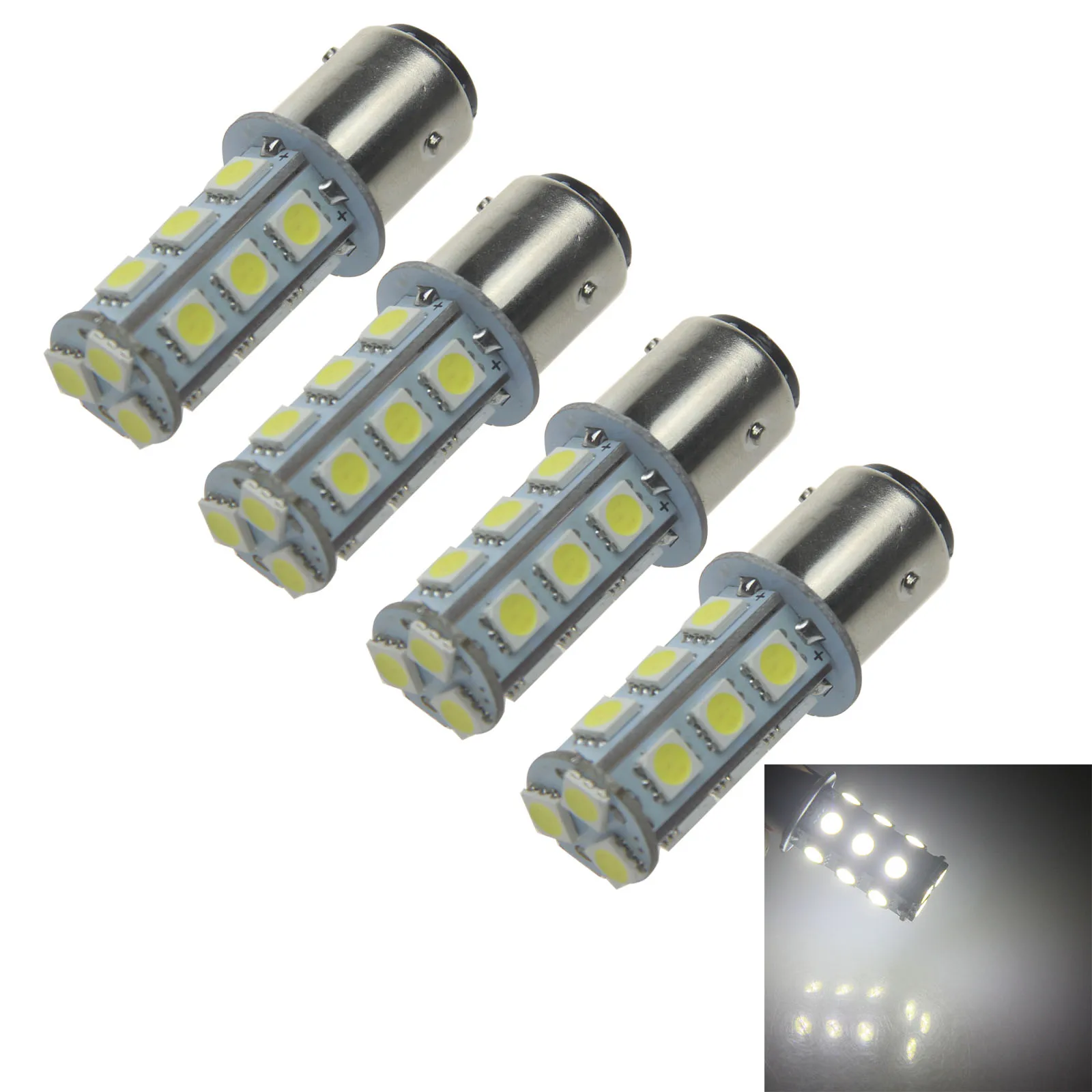 4x белая Авто BAW15D Тормозная лампа реверсивная фонарь 18 излучателей 5050 SMD фонарь PR21/5w 21/5w Z21191