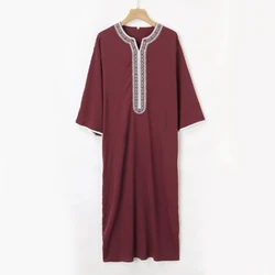 Middle East Jubba Thobe for Men Traditional Muslim Clothing Male Saudi Arab Caftans Islamic Kaftan Robe Arabic Clothing 10CF