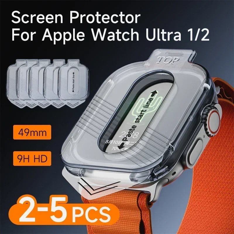 1-5PcsTempered Glass For Apple Watch Ultra2 49mm Anti-Scratch Screen Protector iWatch Ultra Seconds installation Protective Film