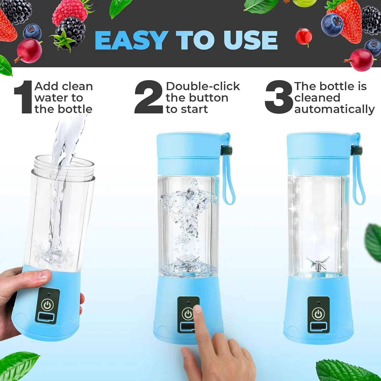 Compact USB Rechargeable Electric Juicer and Smoothie Maker