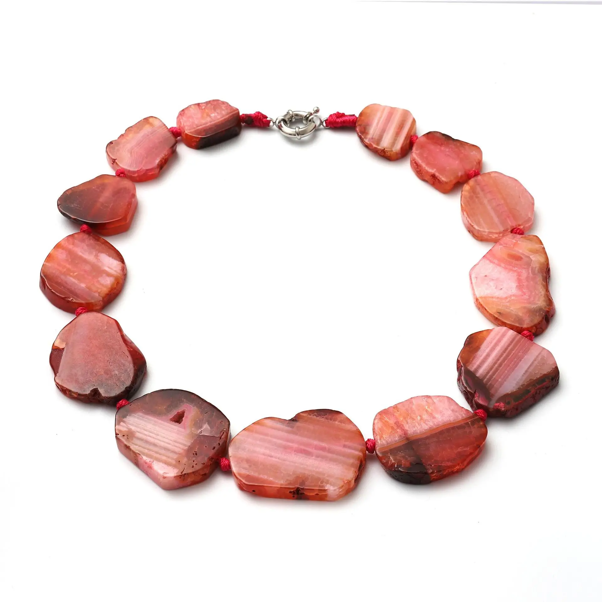 

Natural Stone Agate Piece with Chain Necklace Creative Stone Chain Natural Apatite Irregular Necklace for Jewelry Charm Beads