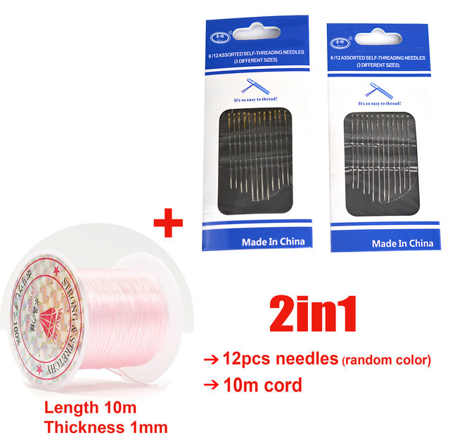Blind Needles  Big Hole Stainless Steel Needle for Sewing Household DIY Jewerly Beading Threading Needles & Cord Set