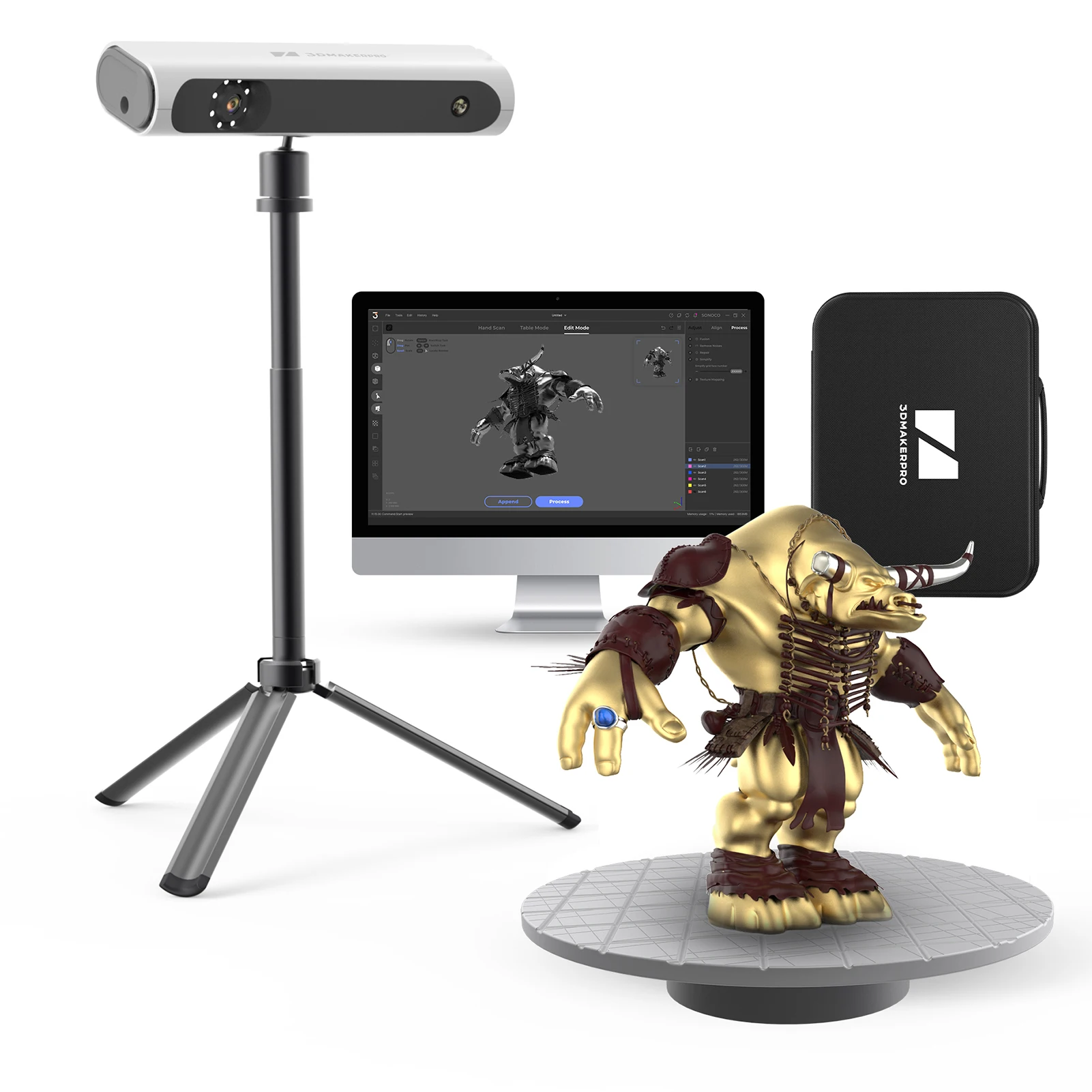 3DMakerpro Lynx Handheld 3D Scanner for 3D Printing 0.1mm Accuracy&10FPS Scanning Lightning-Fast Speed with Intelligent Large-Sc 1