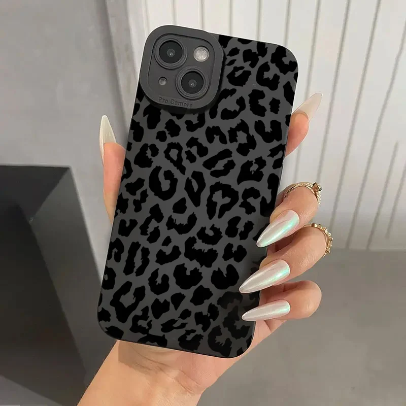 thumbnail image 1 of Funda de teléfono con estampado de leopardo, carcasa a prueba de golpes para iPhone 15, 14, 13, 12, 11, 16 Pro Max, XS, X, XR, 7, 8 Plus, SE 2, 1 of 4