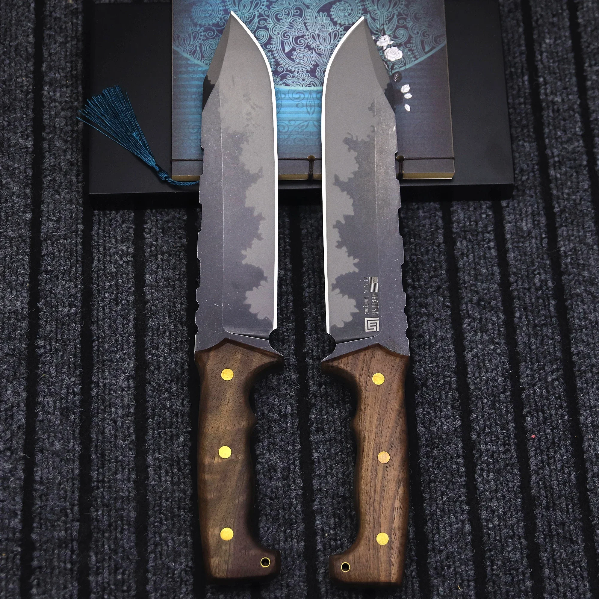 WPKOPYA USA CPM S90V steel tip high-end all-Tang woodcutter, outdoor logging axe, household tool axe, multi-purpose farm knife 4