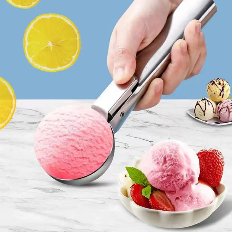 Stainless Steel Ice Cream Scoop Multi Functional Fruit Ball Spoon Kitchen Dessert Scooping Tool