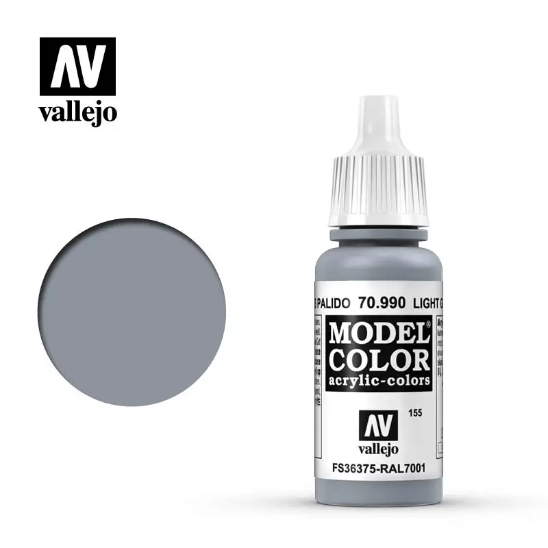 

Vallejo Acrylic Paints AV70990155 Gris Pálido Light Grey FS36375 RAL7001 Model Coloring Water-Based Hand Painted Gunpla-Gundam