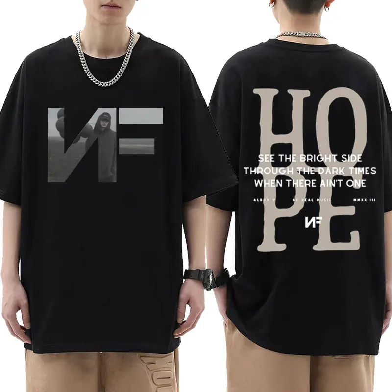 Rapper Nf Hope Tracklist Maglietta Grafica 2024 New Hope Album Tour Print T-Shirt Per Uomo Harajuku Gothic T-Shirt Oversize Top