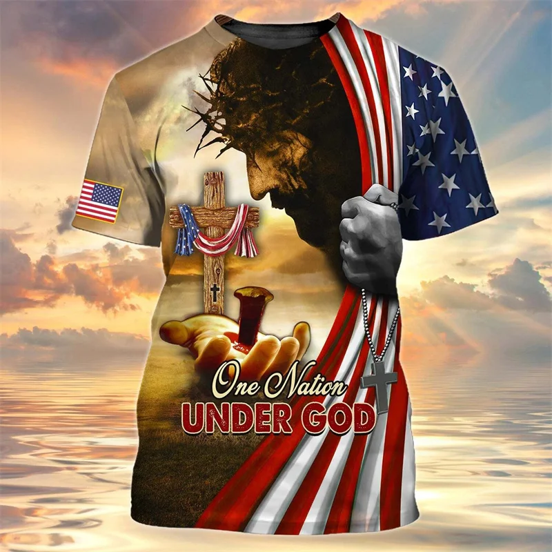 

3D The Christian God Jesus Pritning T Shirt Children Fashion Streetwear Faith Short Sleeves Summer Harajuku Tee Shirts Clothing