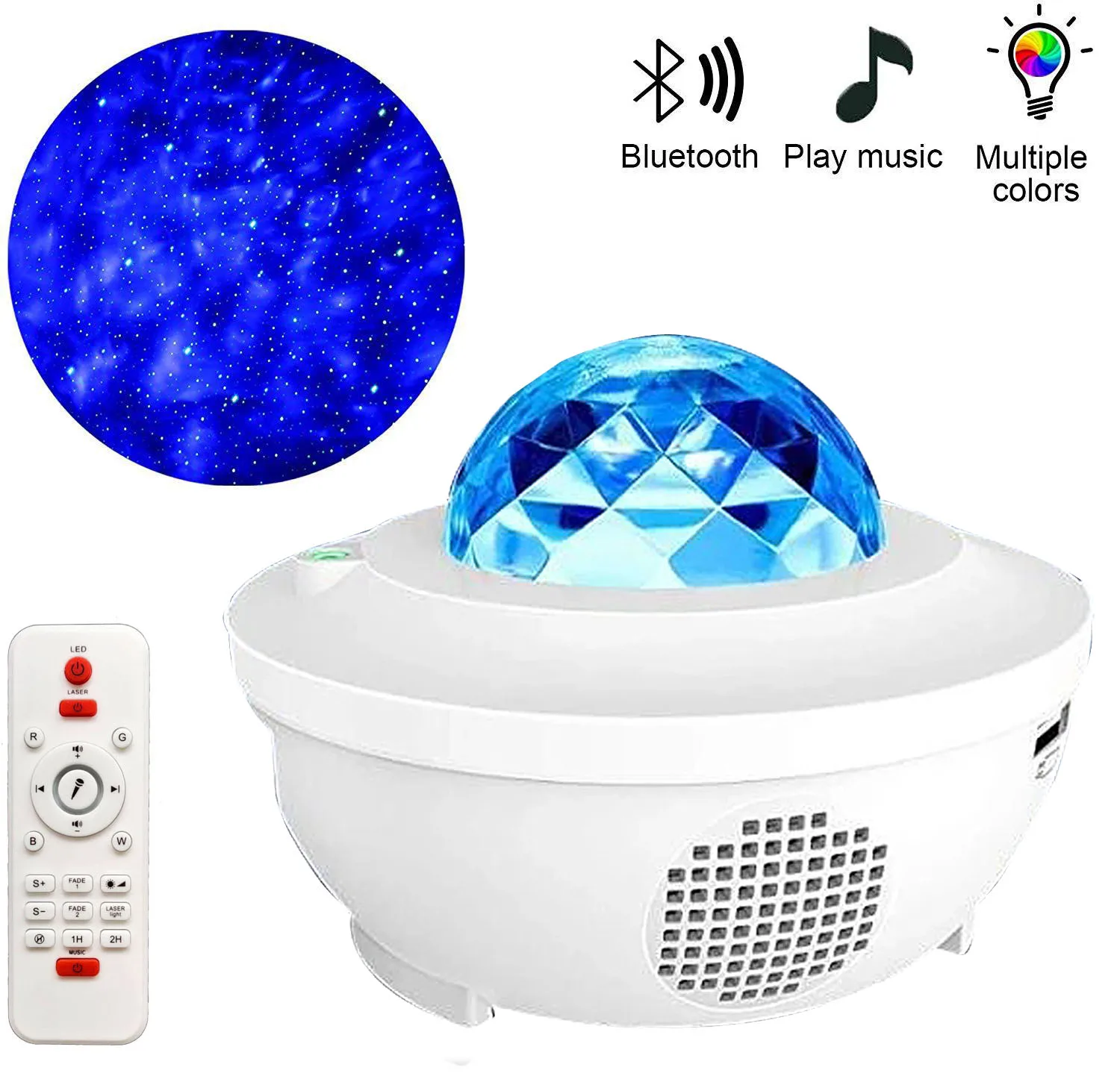 LED Starry Sky Projector Music Bluetooth USB Fairy lights Rotate Star Galaxy Light Projector Lamp Led night lights night light lamp Night Lights