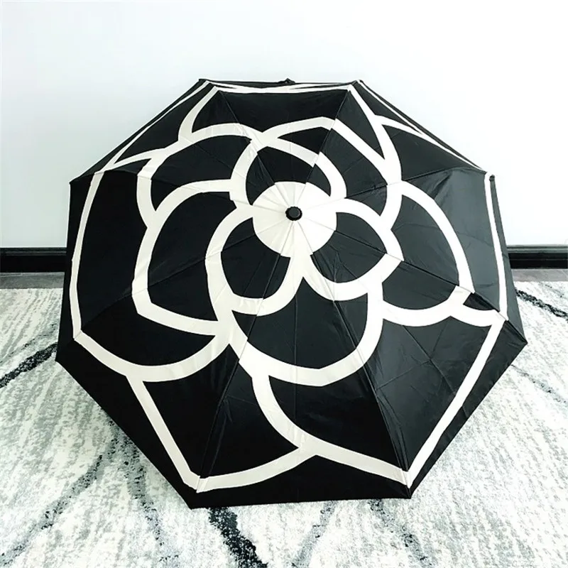Windproof Automatic Folding Umbrella Rain Women Umbrellas For Men Black Coating Parasol Luxury Anti UV Three-fold Sun Umbrella
