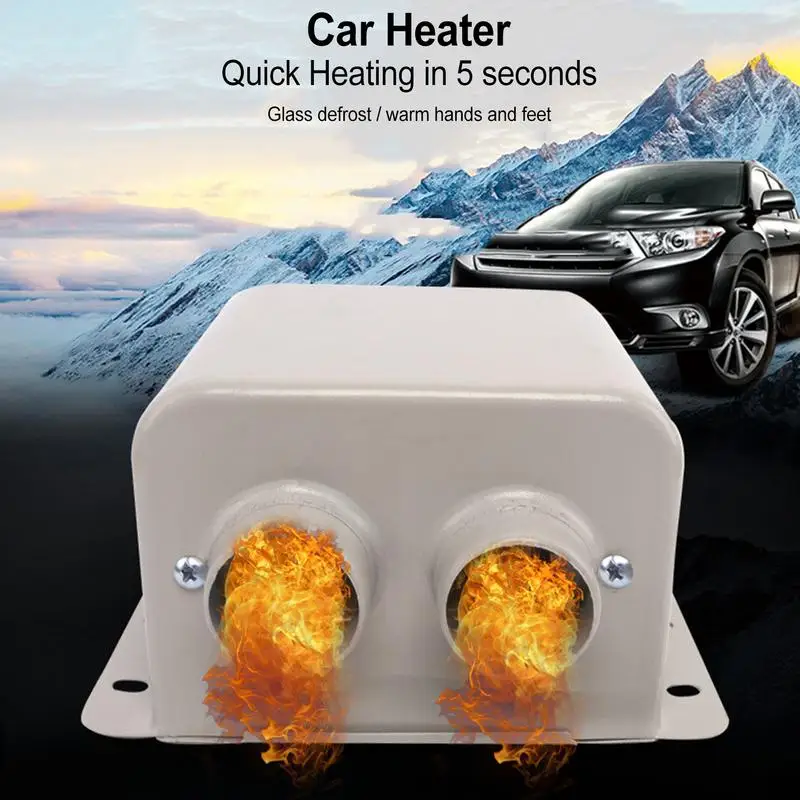 

12V 800W Car Heater 2 Hole Fast Heating Heater Auto Windshield Defogger Defroster For Car Trucks RVs Winter Warm Car Accessories