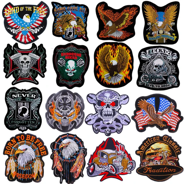 Eagle Embroidered Patches On Clothes Skull Back Large Patch For Jackets Iron  On Patches Embroidery Applique Sewing Accessories - AliExpress