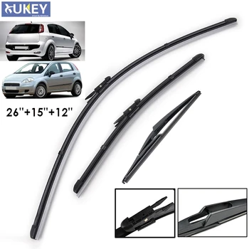 3Pcs/Set Windscreen Flat Wiper Blades Front Rear Set For Fiat Grande Punto 2005-2011 Windshield Wiper For Punto Evo 2009-2013