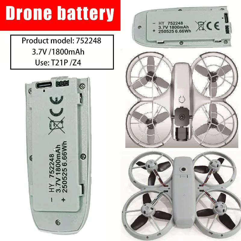 Lot de 5 batteries 1800mAh pour caméra action 360°, emballage blanc