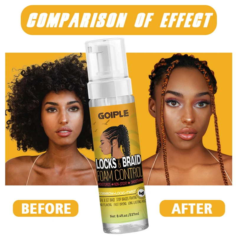 GOIPLE Hairstyle Fixative Cream Edge Control Oil Cornrow Styling Products  Strong Hold Lock And Twist Foam Mousse Braid Hair Gel - AliExpress