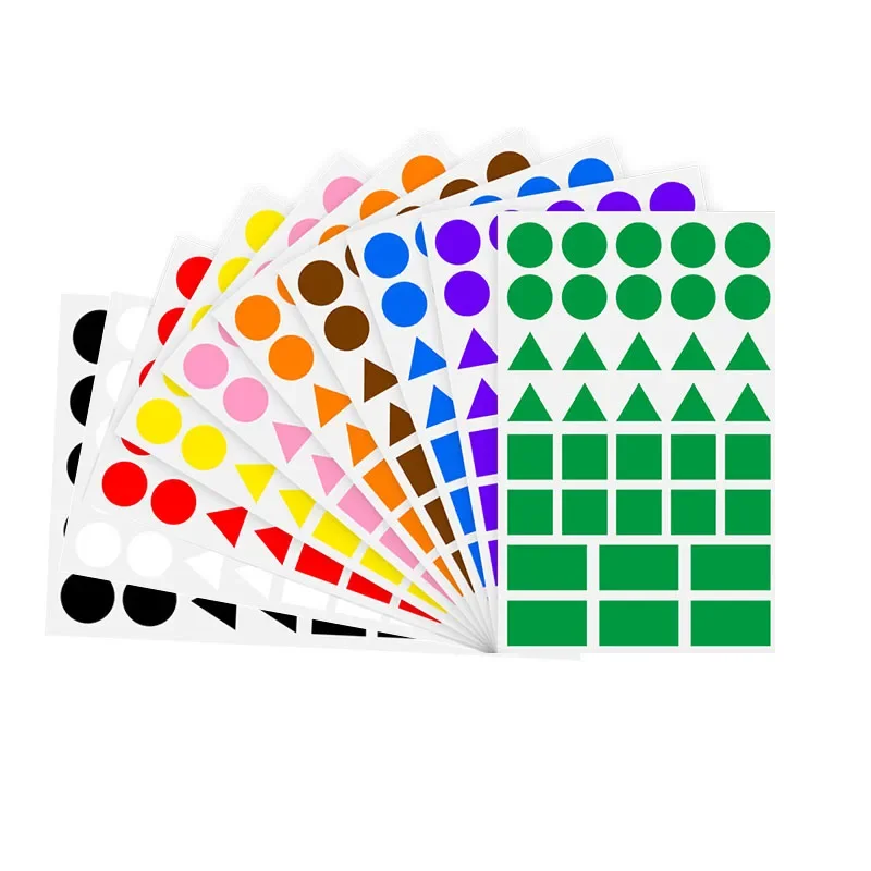 360-1080pcs Colored Triangles Rectangular Dot Stickers for Kids Student DIY Jigsaw Puzzle Geometry Stickers Scrapbook Labels 4
