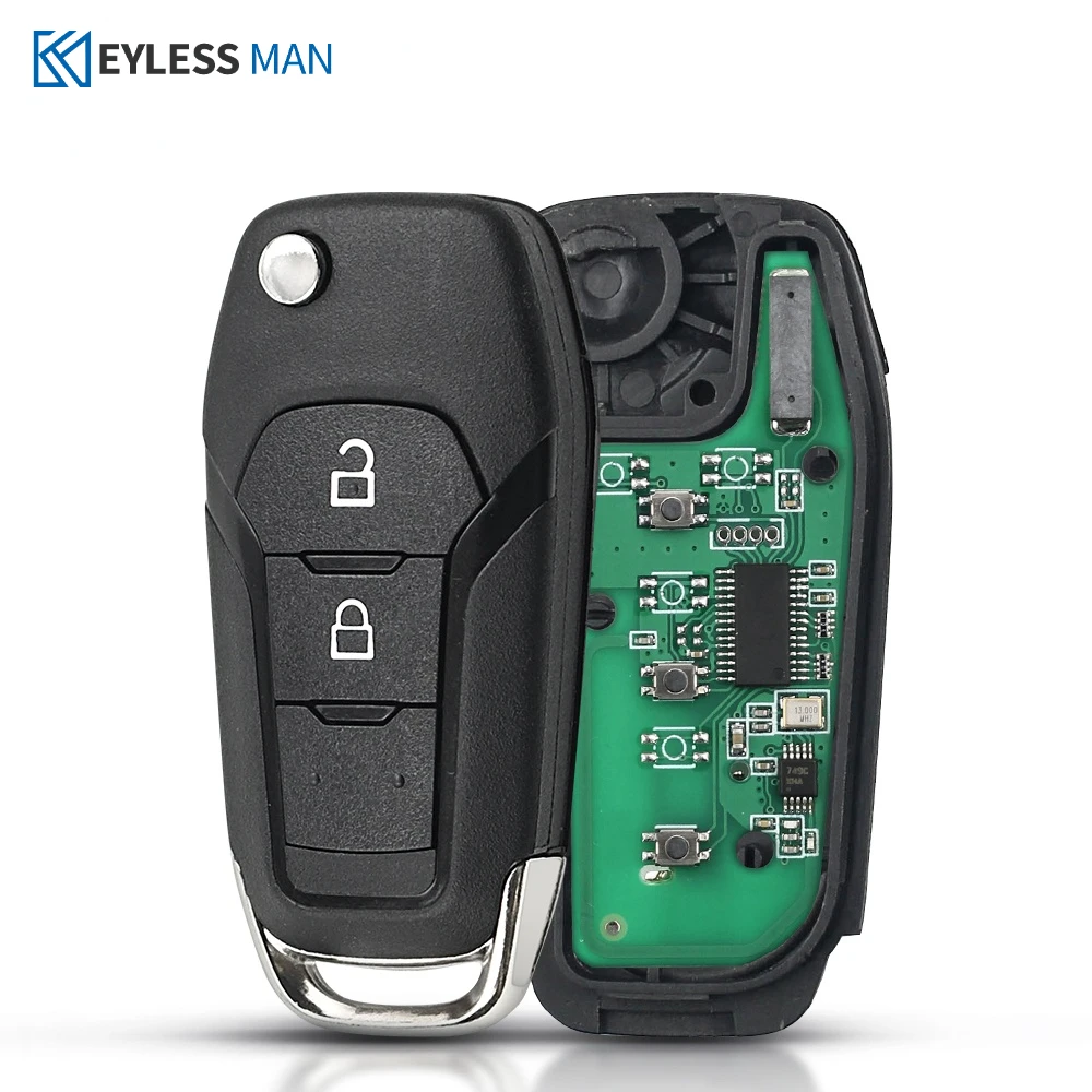 Remote Car Key Fob For Ford Ranger F150 2015-2018 ID49 Chip 2 Buttons Remote Car Key FSK EB3T-15K601-BA 433MHz PCF7945P