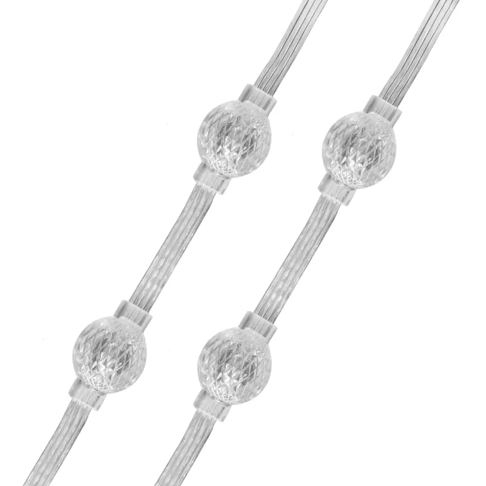 30 Pixels/Set 23mm Addressable RGB 3D LED Pixel Ball Light DC12V WS2811 IC 2LEDs/0.48W IP68 Clear/Black Wire 3 core xConnect