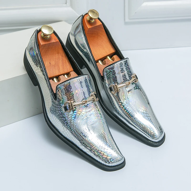 

2023 модная женская обувь для мужчин зеленые серебряные мужские Официальные Вечерние кроссовки Роскошные брендовые молодежные модные свадебные лоферы