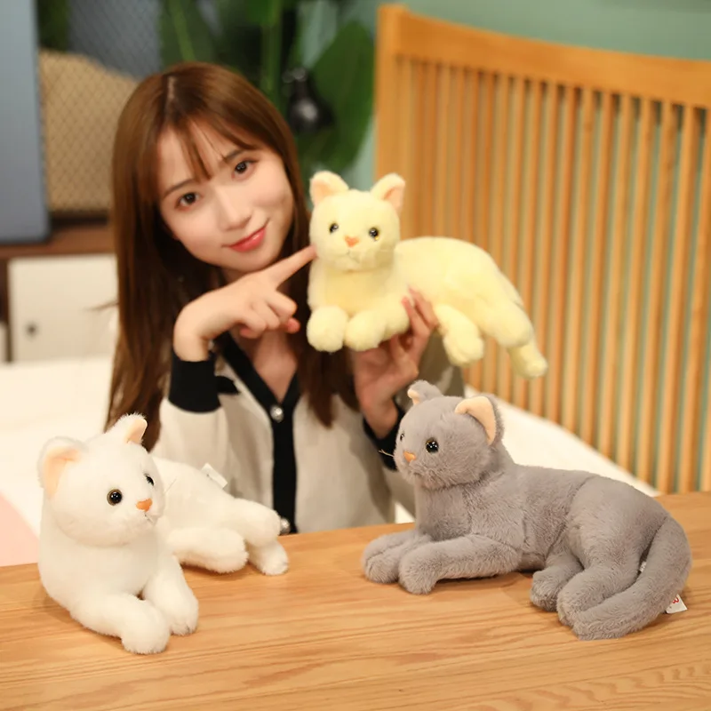 

Новая кошка, искусственная Мягкая Реалистичная сиамская кошка, плюшевая игрушка, имитация американского короткого воздуха, домашний декор, подарок для девочек на день рождения