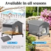 High Quality Oxford Cloth Outdoor Cat House with Stand - Insulated Shelter with Aluminum Foil Lining, Snow & Wind Protection 3