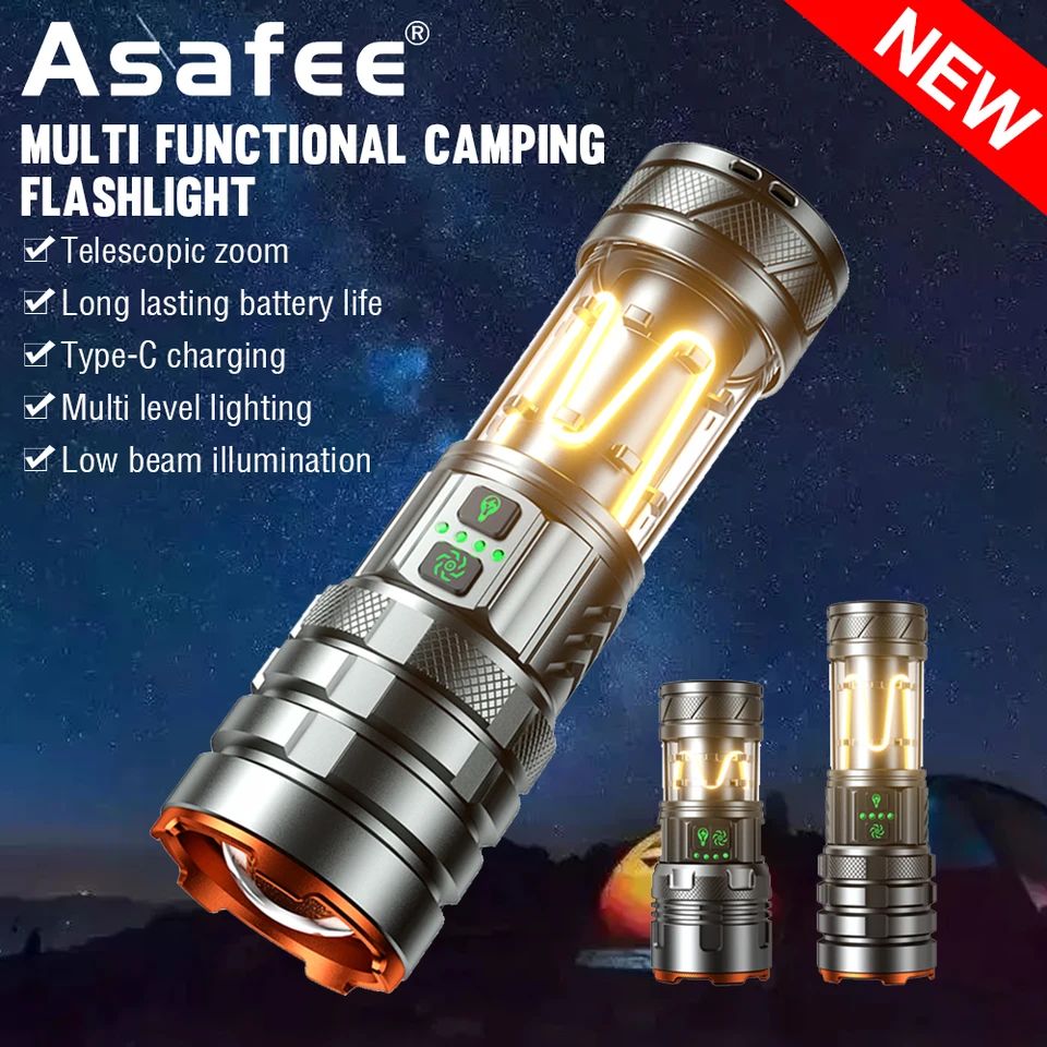 Cotoala G580 Camping Flashlight - 3000 Lumens, 5000mAh Rechargeable, 11 Modes, IPX7 Waterproof, USB-C Fast Charging