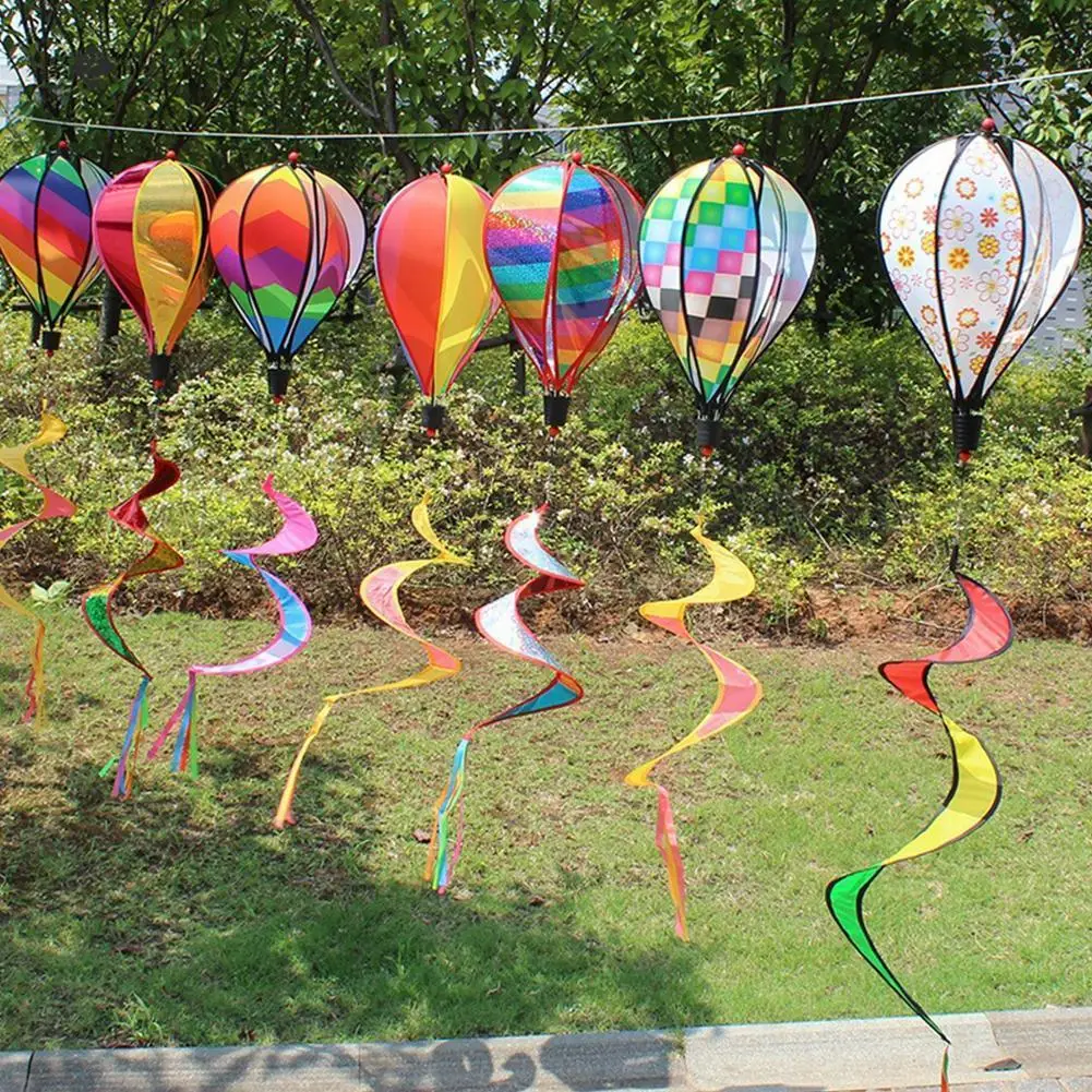 Mongolfiera Wind Spinner Rainbow Hanging Wind Twister Decor Festival Regalo Caldo Child Garden Air Outdoor Celebration Ball E0Q7