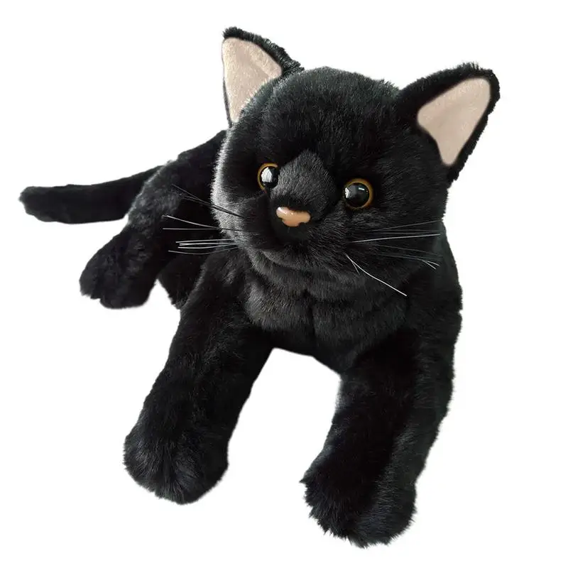 Black Cat Stuffed Animal Toy Large Cat Plush Toys For Baby Girls Boys Kids In Bulk Birthday Gifts For Girls Boys Kids Toddler 10pcs bulk black white paper jewelry box 7x7x1 6cm bracelet necklace ring earring organizer box wedding gifts packaging box case